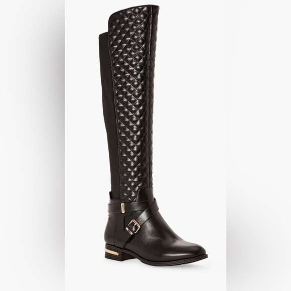 Shoe Dazzle Shoes - Shoe Dazzle Black Quilted Heeled Boots